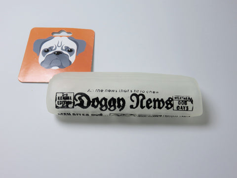Adog Doggy Newspaper Glow in the Dark Squeaky Dog Toy