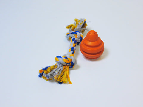 Adog Cone-of-Treats Dog Toy & Free 12" Rope Toy.